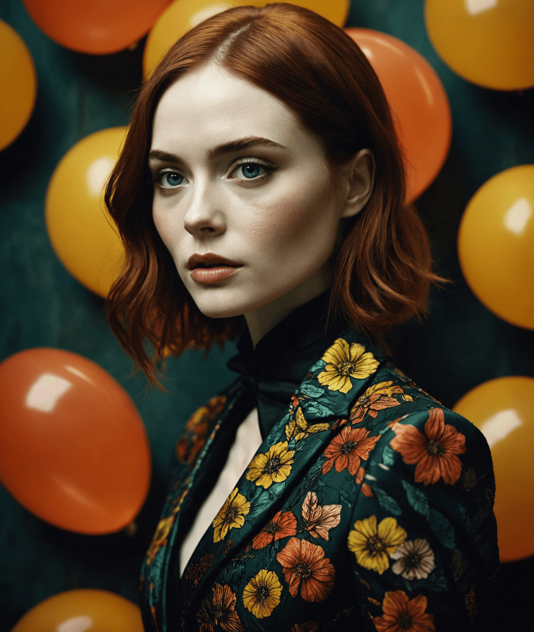 AI generated: full body shot, photograph, side-profile of a (Karen Gillan:1.1) with Jelly skin, wearing suit, edit...