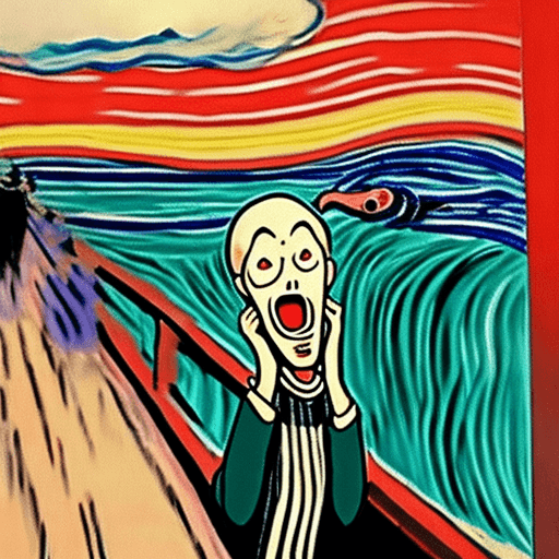 AI generated: reinterpretation of the painting the scream, studio ghibli, anime art, lofi art, 8k