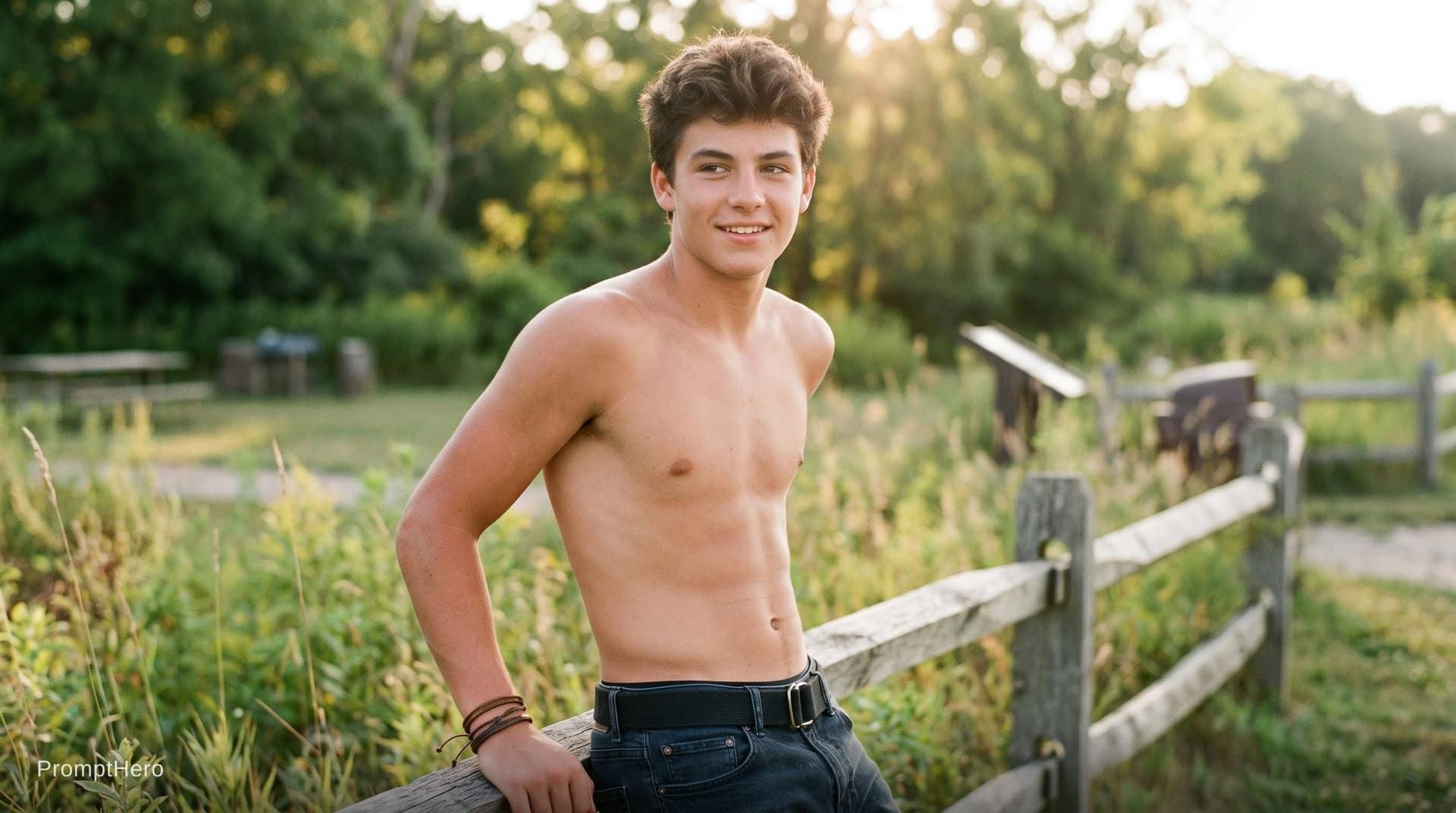 AI generated: a  shirtless handsome boy

