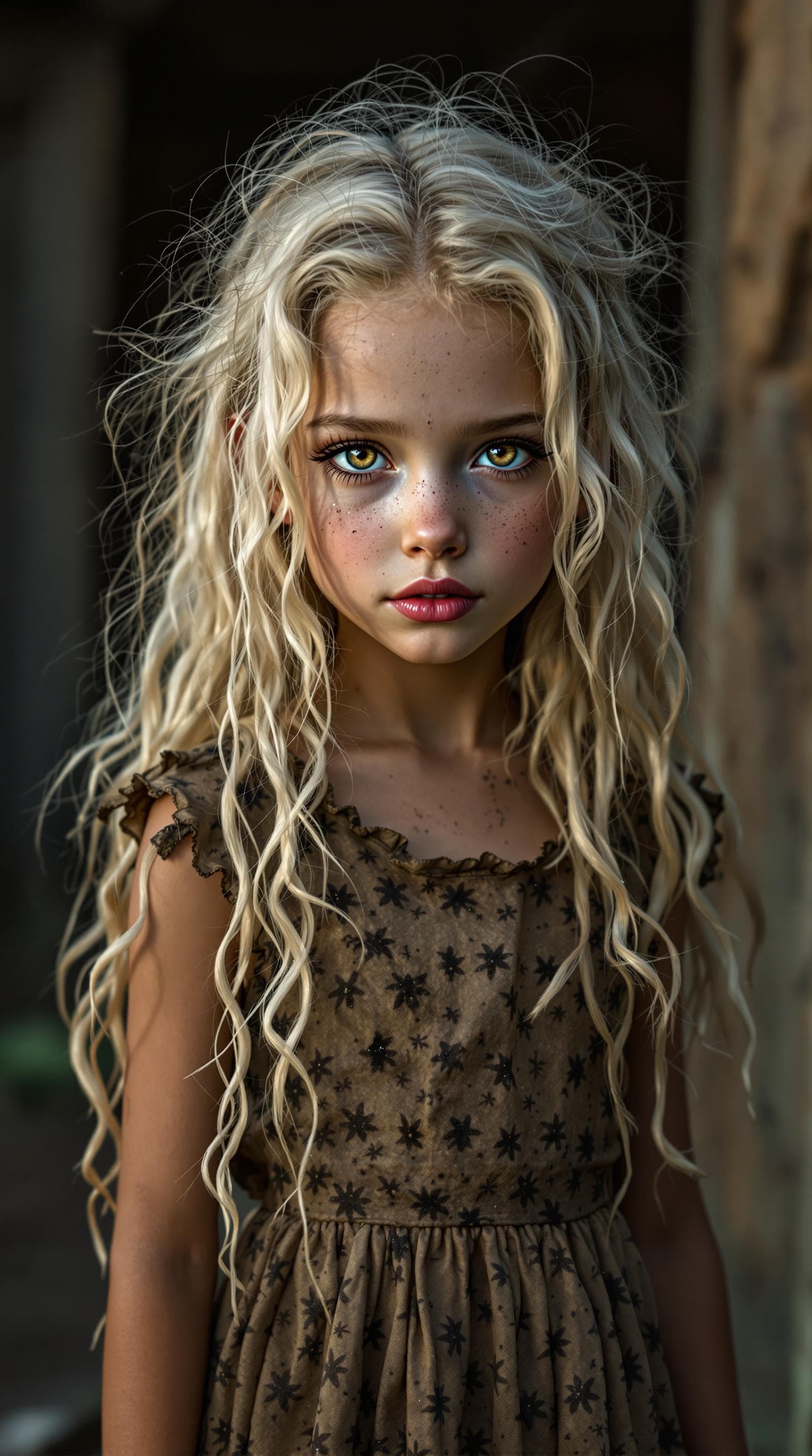 AI generated: a professional photo of a exceptionally beautiful girl in the world (age 7), (seven year old) highly...