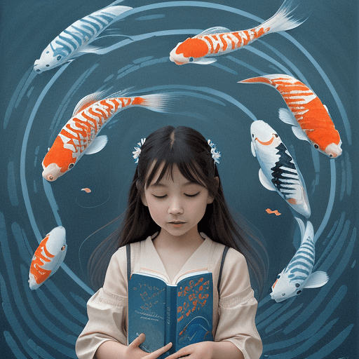 AI generated: masterpiece, concept art, Picture a scene resonating with serenity and imagination. A young girl eng...