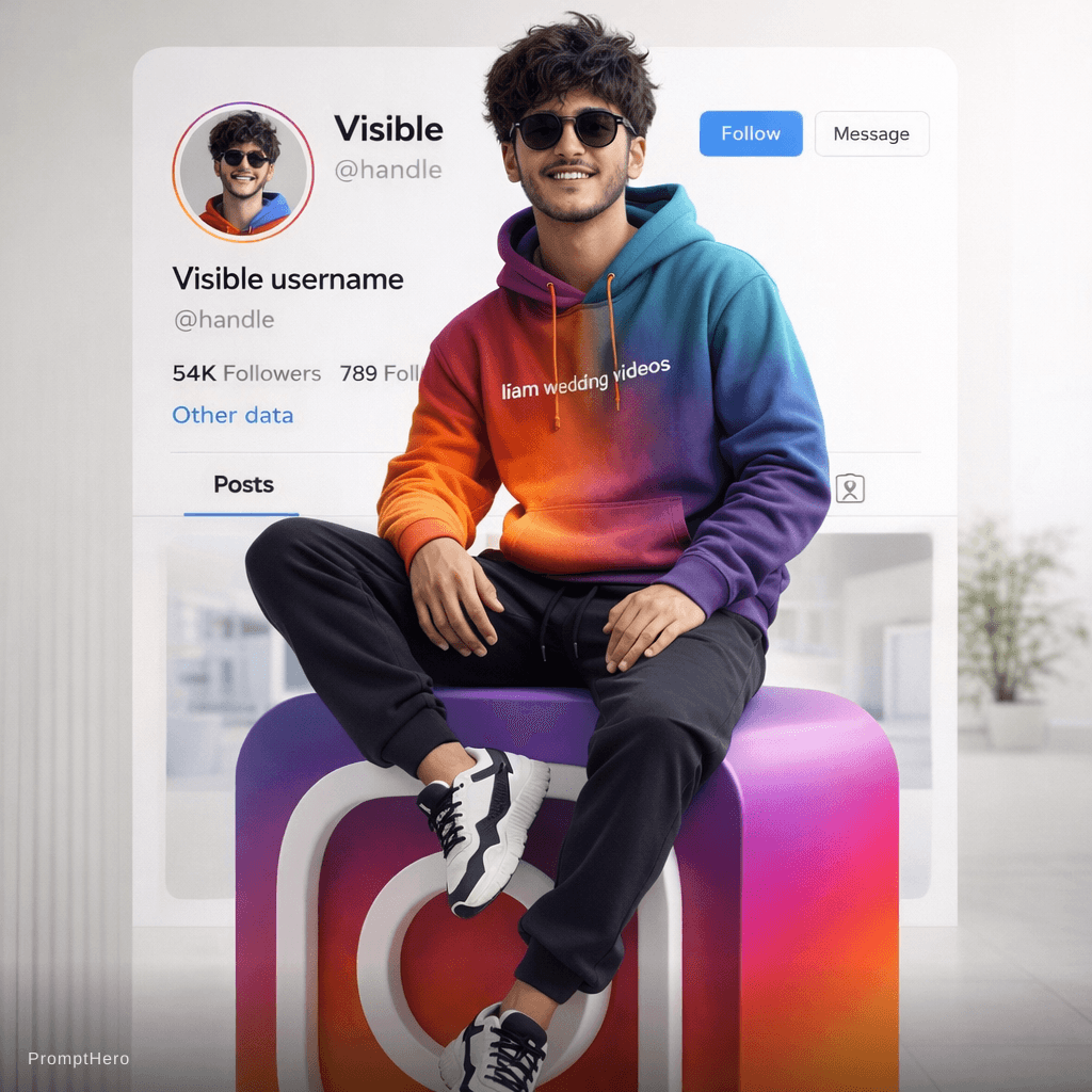 AI generated: "Create a hyper-realistic image in vertical format 9:16. Show a young man with the appearance of [yo...