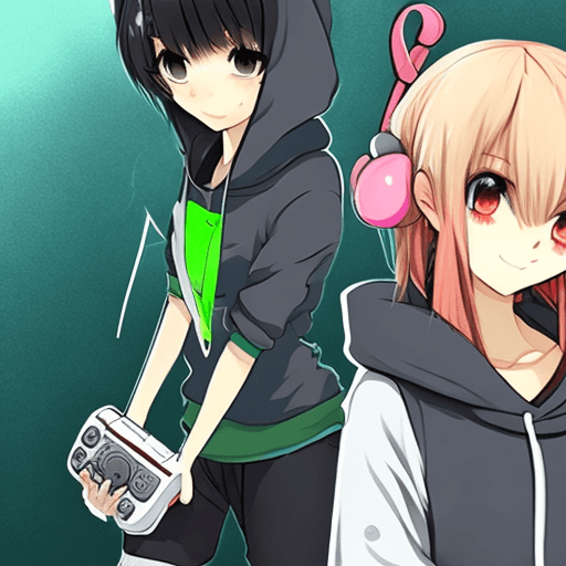 AI generated: Anime: [Character: A cute and kawaii anime-style character with white skin, bright green eyes, and d...