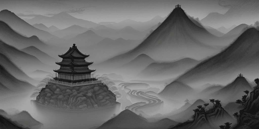 AI generated: Tradition Chinese Ink Painting style of an ancient chinese landscape painting,Tradition Chinese Ink ...