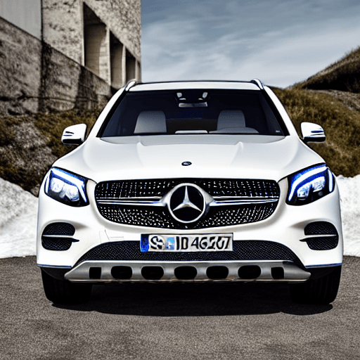 AI generated: a white new mercedes benz glc, a digital rendering by An Gyeon, featured on cg society, private pres...