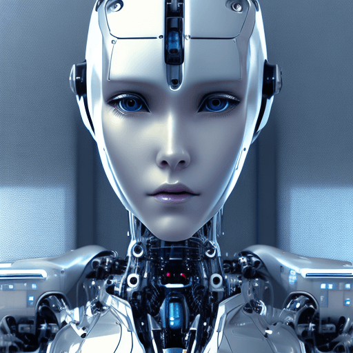 AI generated: Transparent Elegant Anime Futuristic Android Humanoid Robot, Cyberpunk Artificial Intelligence Movie...