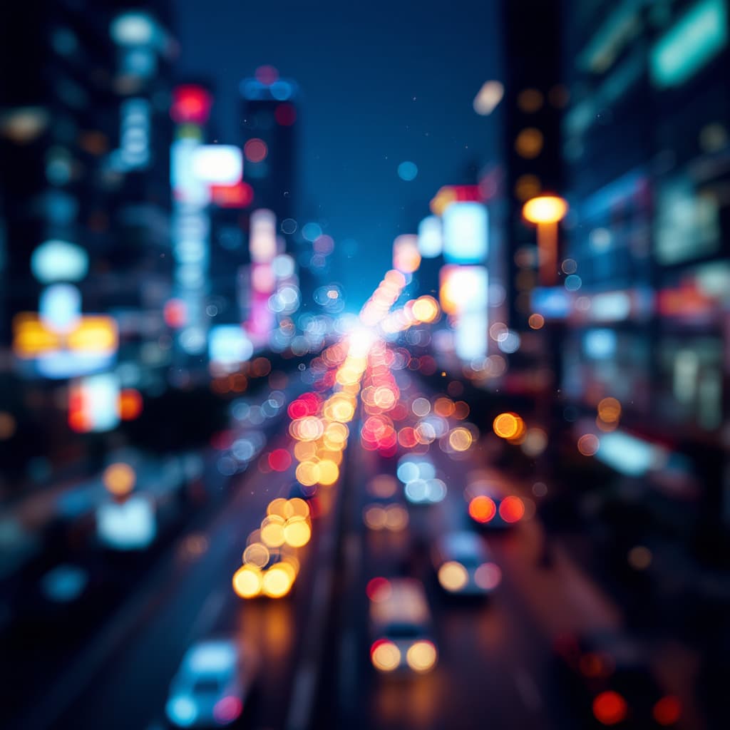 AI generated:  smart city Light effect blurred background