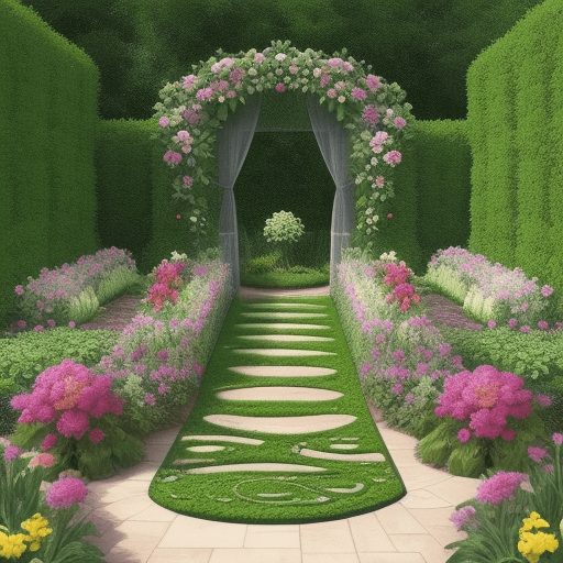 AI generated: highly detailed wallpaper pattern realistic looking garden micro pattern flower garden detailed w
