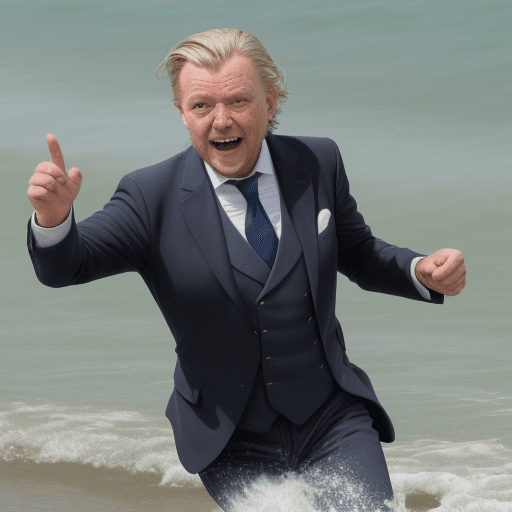 AI generated: een oude man die uit de zee komt