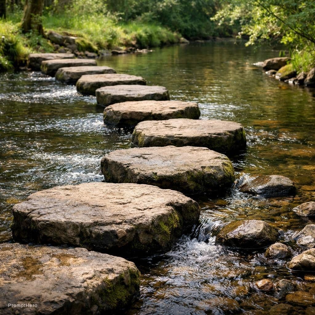 AI generated: Stepping stone