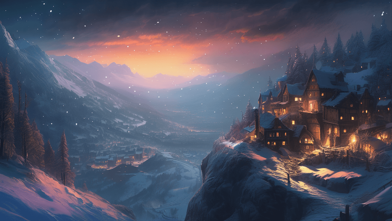 AI generated: a digital forest, inspired by Raphael Lacoste, wintry rumpelstiltskin, full res, ingame image, wallp...