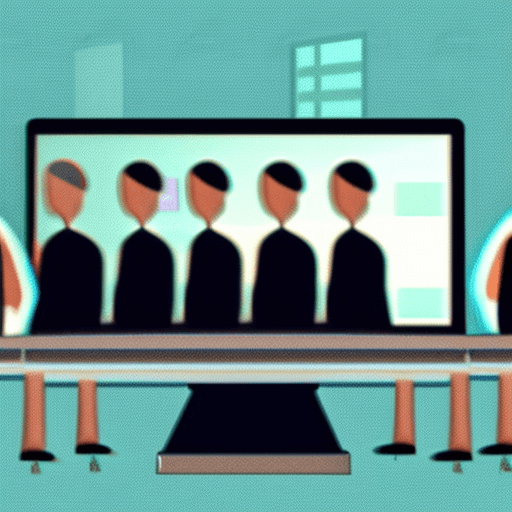 AI generated: Create an image of a conference room filled with business professionals. They are gathered around a ...