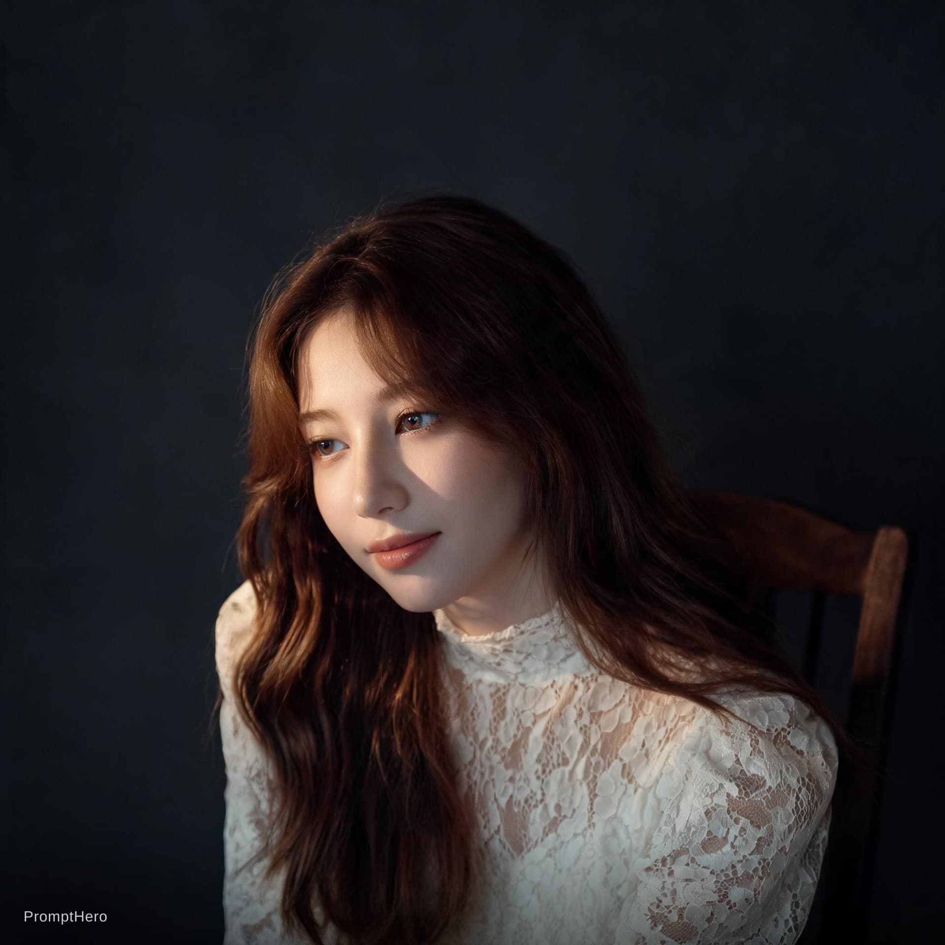 AI generated: Fine Art Studio Portrait, --ar 9:16 --style raw --stylize 150