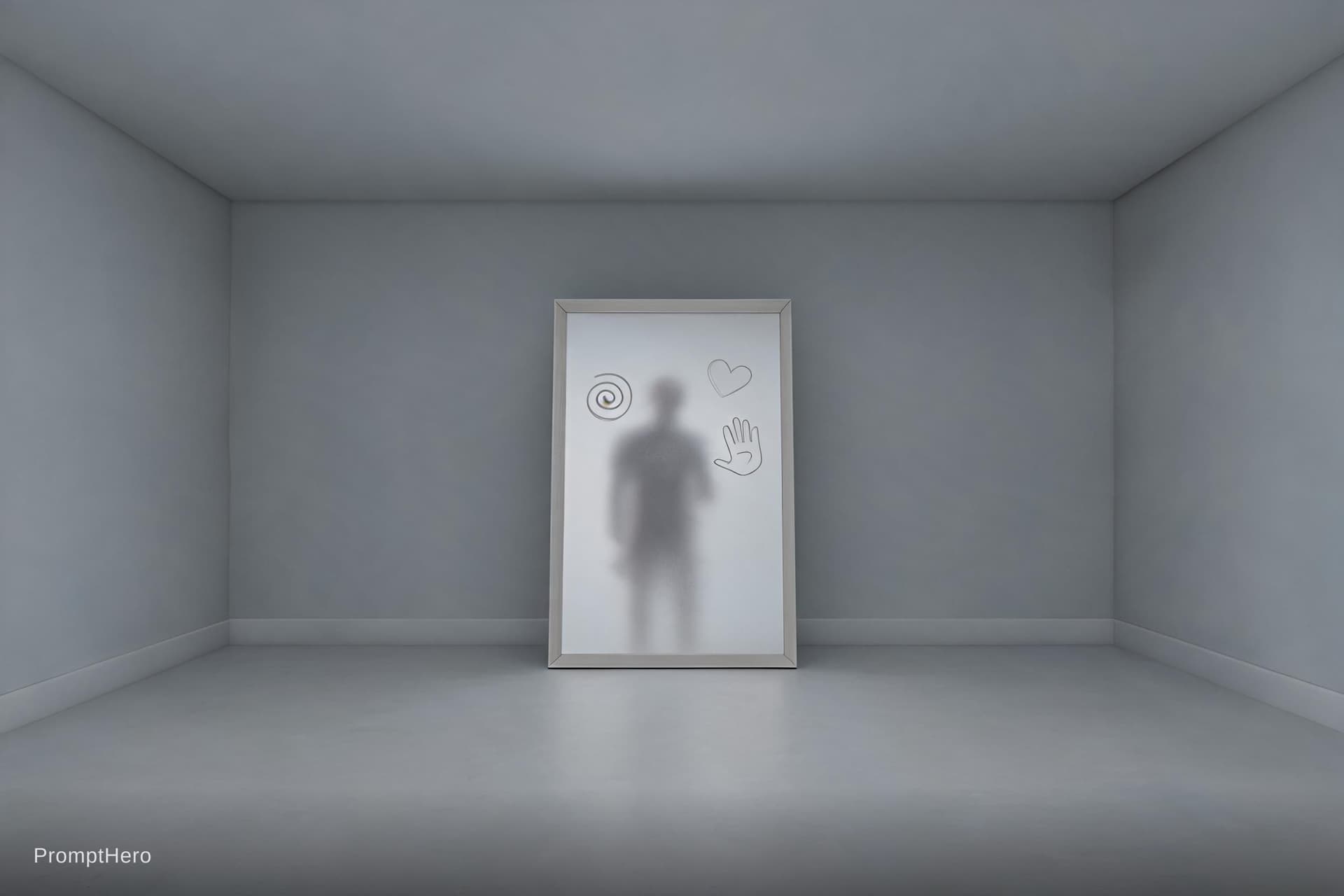 AI generated: A quiet room, no windows, no doors. In the center, a mirror – not old, not new. The reflection is no...