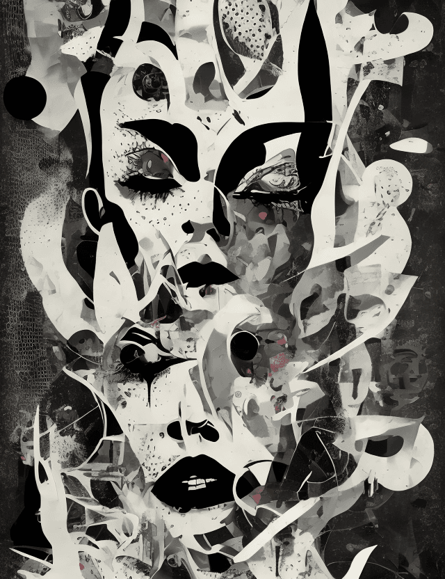 AI generated: Unapologetic, Perfectcore, bizarre, freaky graphic poster, lust, futuristic, strong graphic, line, B...