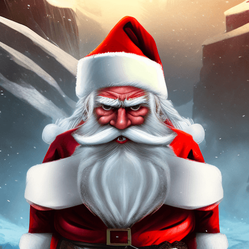 AI generated: Visualize Santa Claus in a more epic and combat-ready style, while retaining his iconic identity. Th...