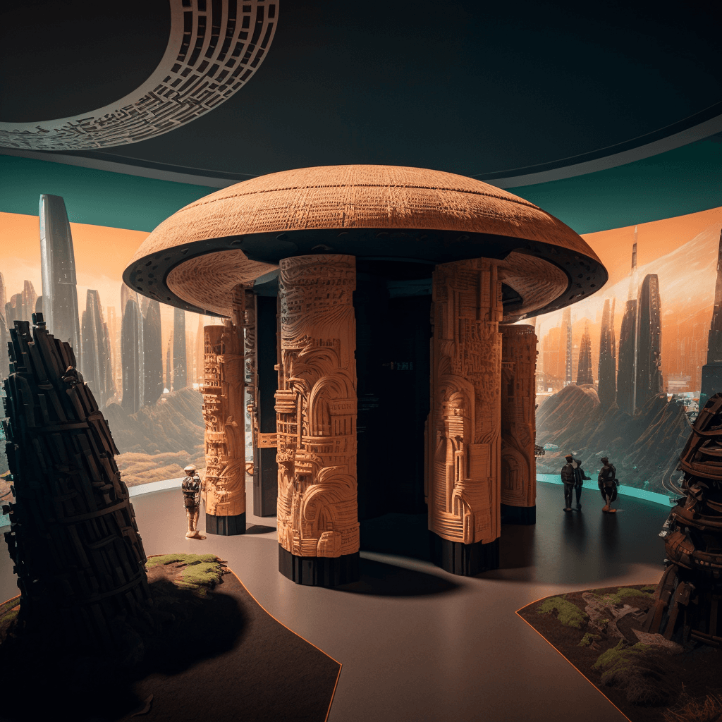 AI generated: a futuristic city based on the architecture of a bamiléké tribe in West cameroon