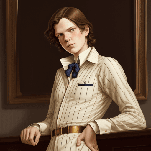 AI generated: Javier Milei in a Yankee suite. 
in the J. C. LEYENDECKER style. 

