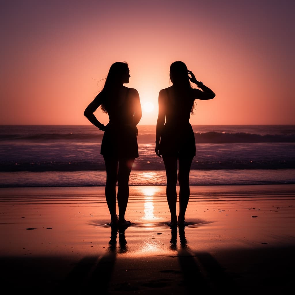 AI generated: 2 nackte frauen am meer