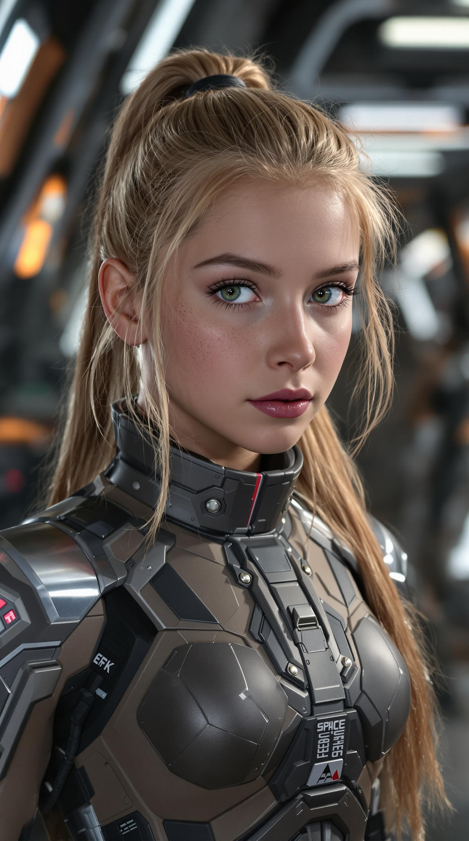 AI generated: a professional photo of a exceptionally of the most beautiful (eleven year old) United State Space F...