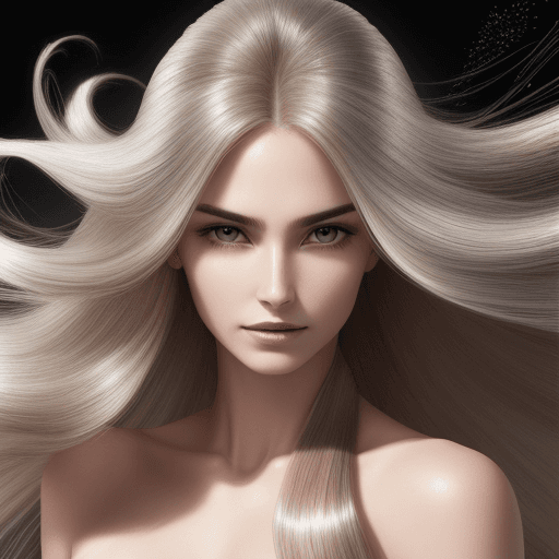 AI generated: A high-resolution photo of a hair with shine, strength, vitality, beauty, health, silkiness. Image s...