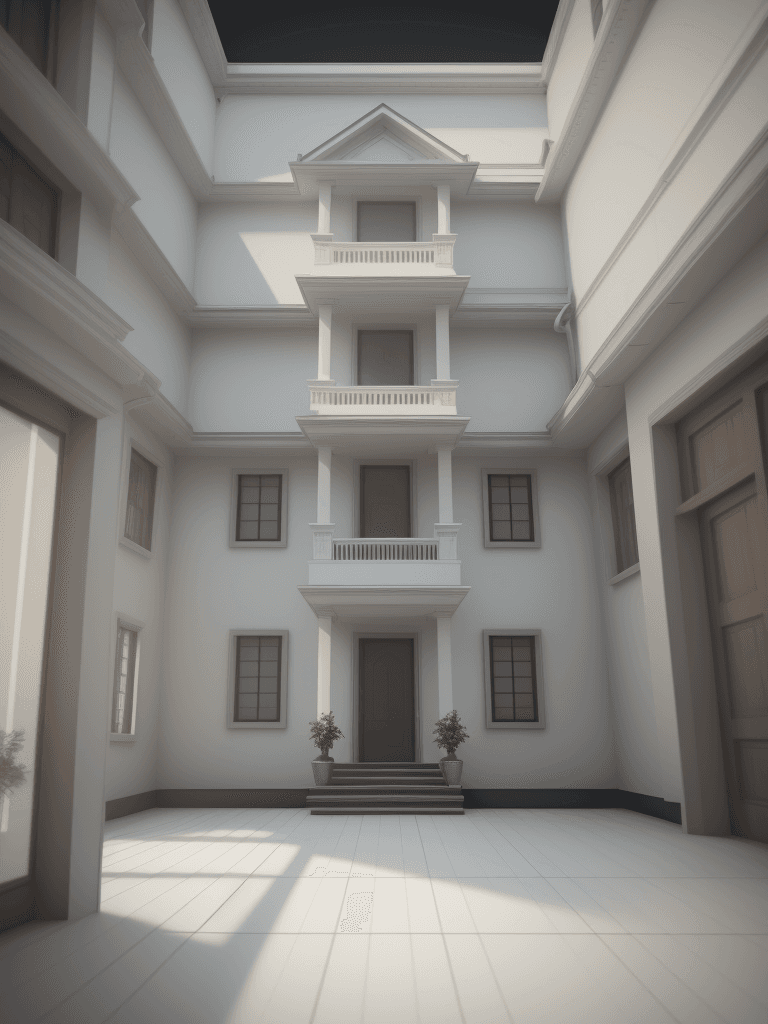 AI generated: 2 floor house . octane render, trending on artstation,t symmetrical artwork. cinematic, hyper realis...
