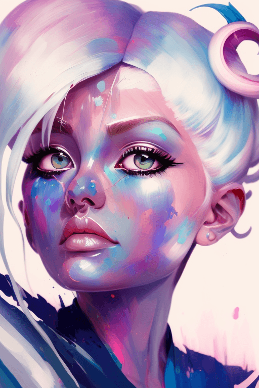 AI generated: sailor moon, white hair and pink eyes and a star on her forehead, loish and wlop, loish |, loish art...