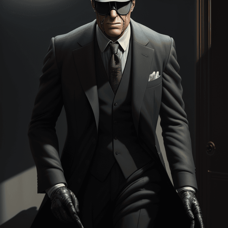 AI generated: The Invisible Man in a Suit, High detail, professional painting, play of shadows, cinematic light, r...