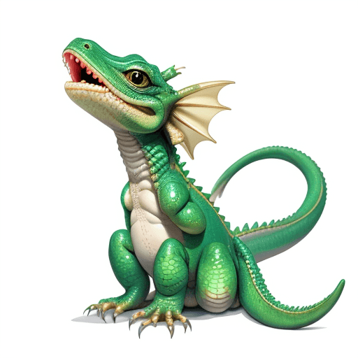 AI generated: happy baby water dragon white background, only lines, fit the canvas