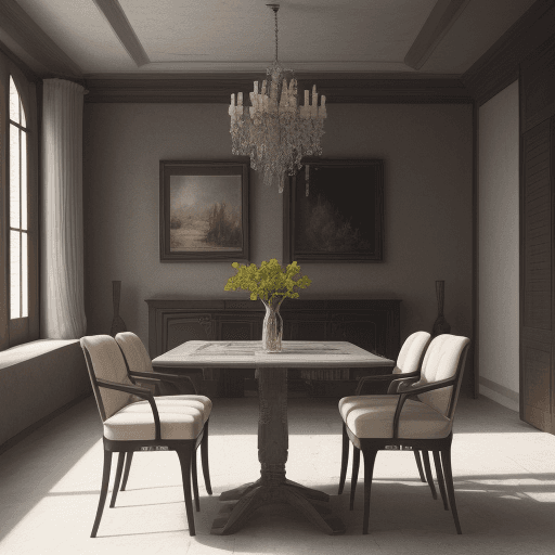 AI generated: High resolution photography interior design, table, outside