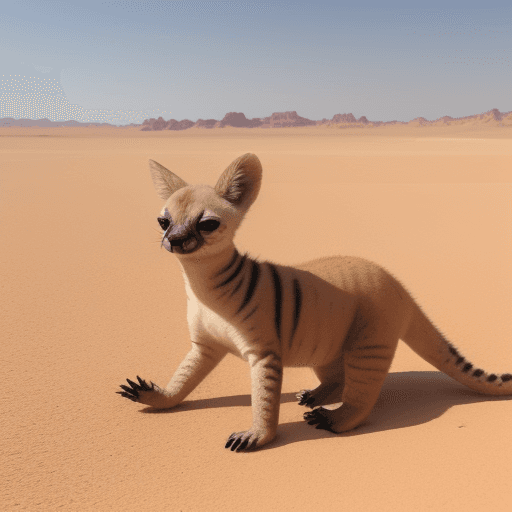 AI generated: un animal de 4 patas en medio del desierto