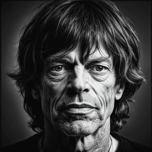 AI generated: raw photo, detailed and realistic high contrasted black and white (close-up professional portrait:1....