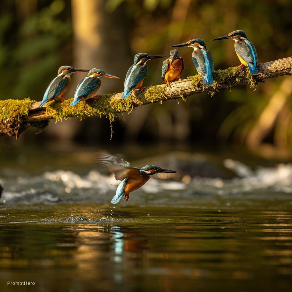 Hero prompt: A kingfisher birds 
