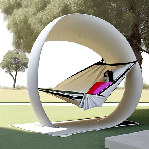 AI generated: hamaca, tubular structure, minimalist design with bauhaus inspiration