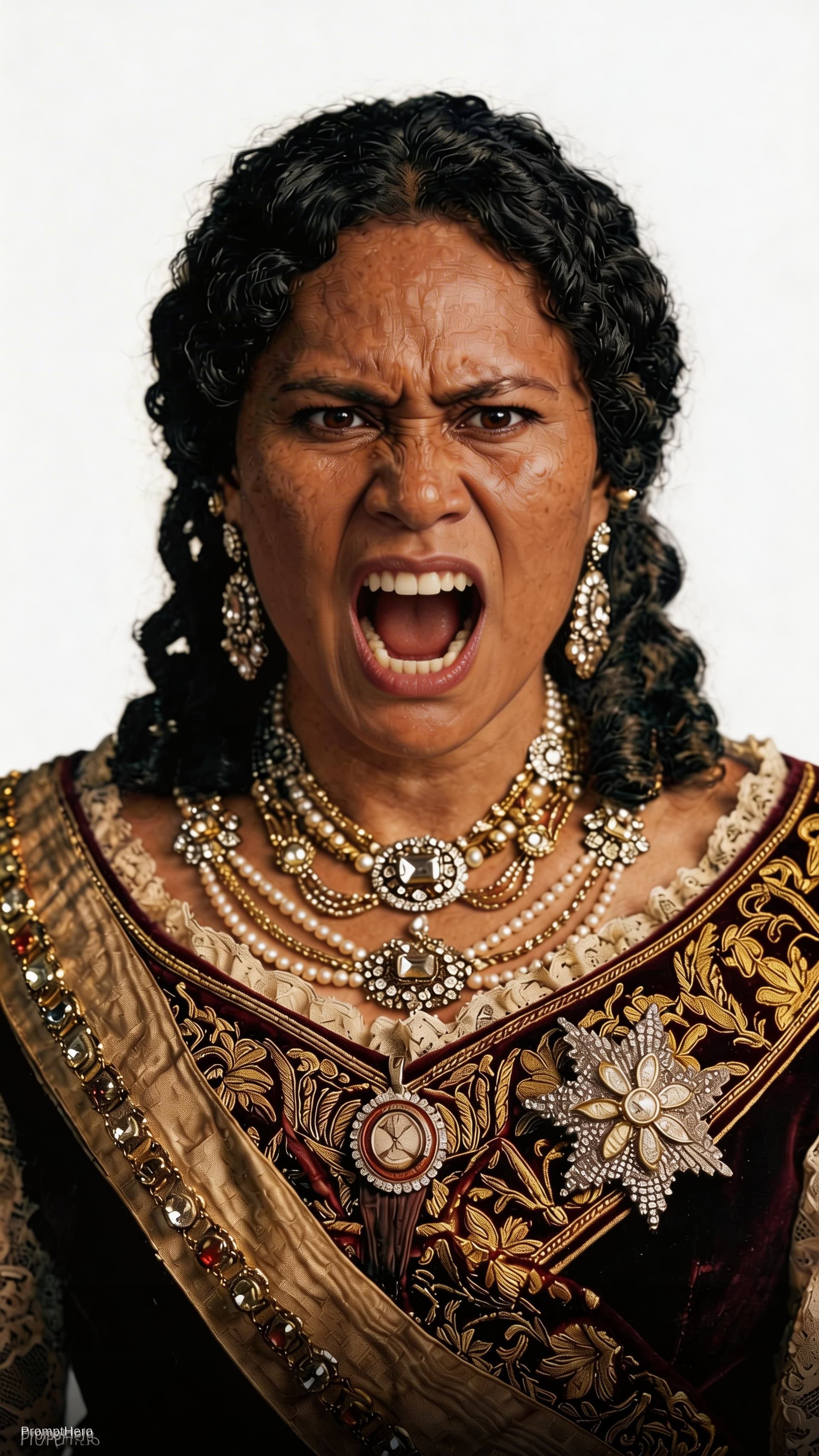 AI generated: make her rage expression should be extremely angry mouth and eyes should show rage