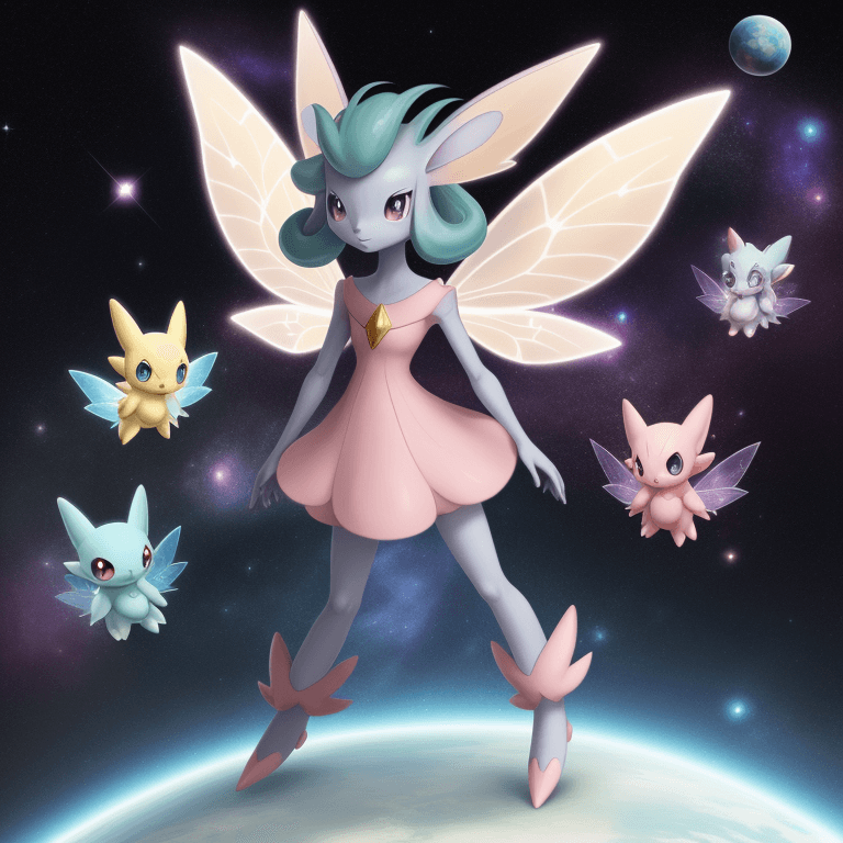 AI generated: Fairy type space pokemon creature