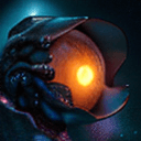 AI generated: (masterpiece award winning , best quality:1.2) , style of George Pfau , photograph of a space alien ...
