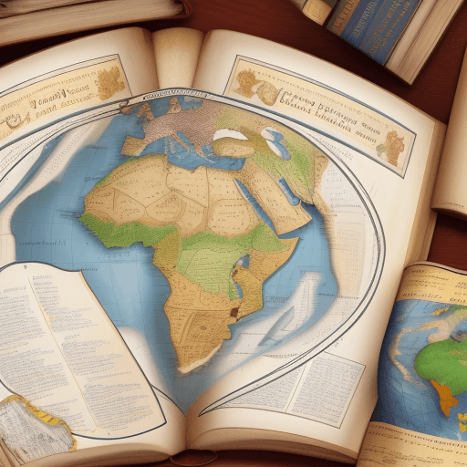 AI generated: create a cover for a children's encyclopedia combining geography, history, literature and world cult...
