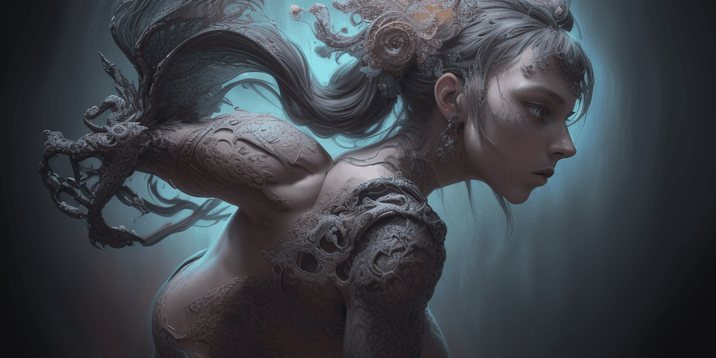 AI generated: Side angle view action pose motion blur,  the Other fantastical, fantasy, UHD, soft glow, divine pro...