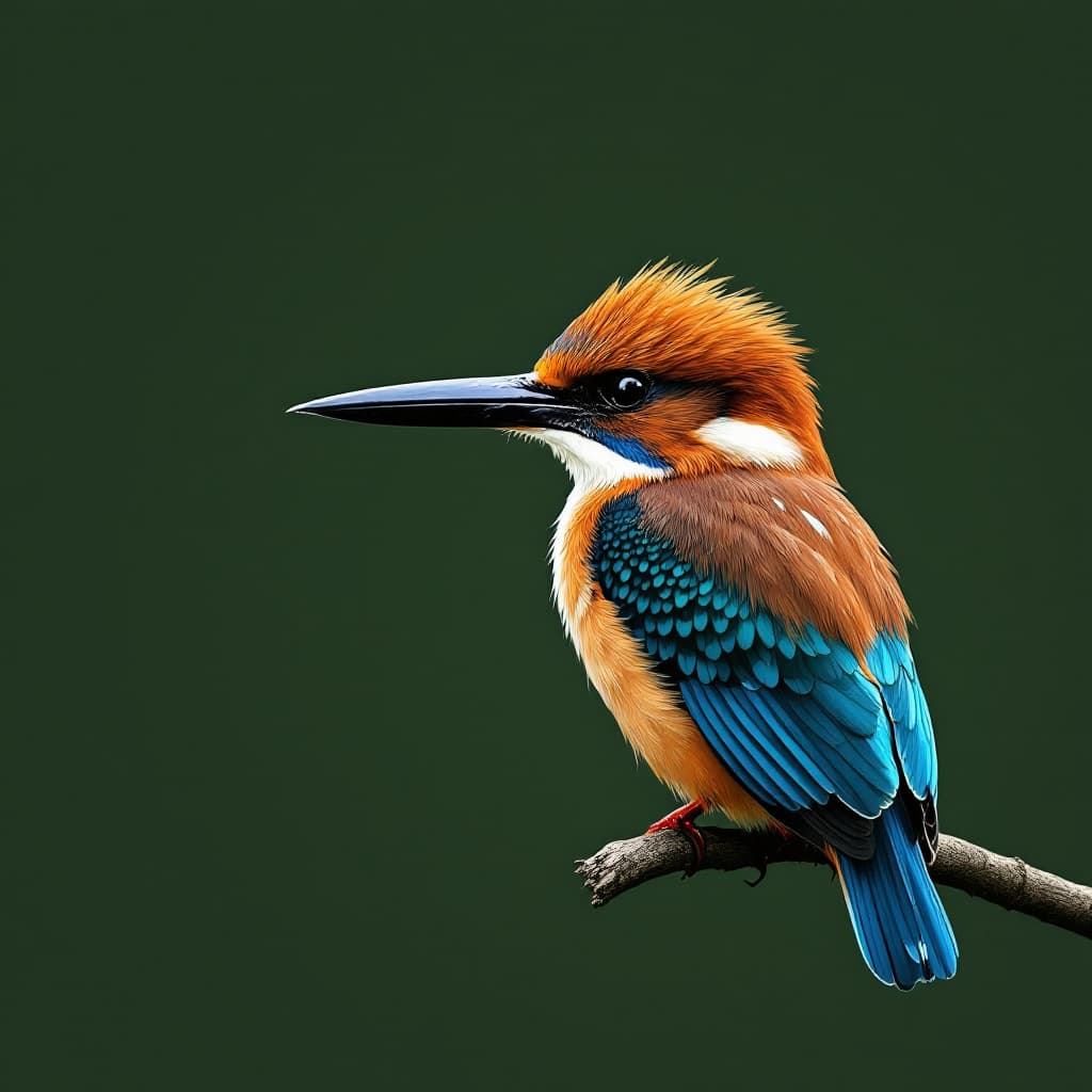 AI generated: 🐦 🔥kingfisher , 2 colour vector,