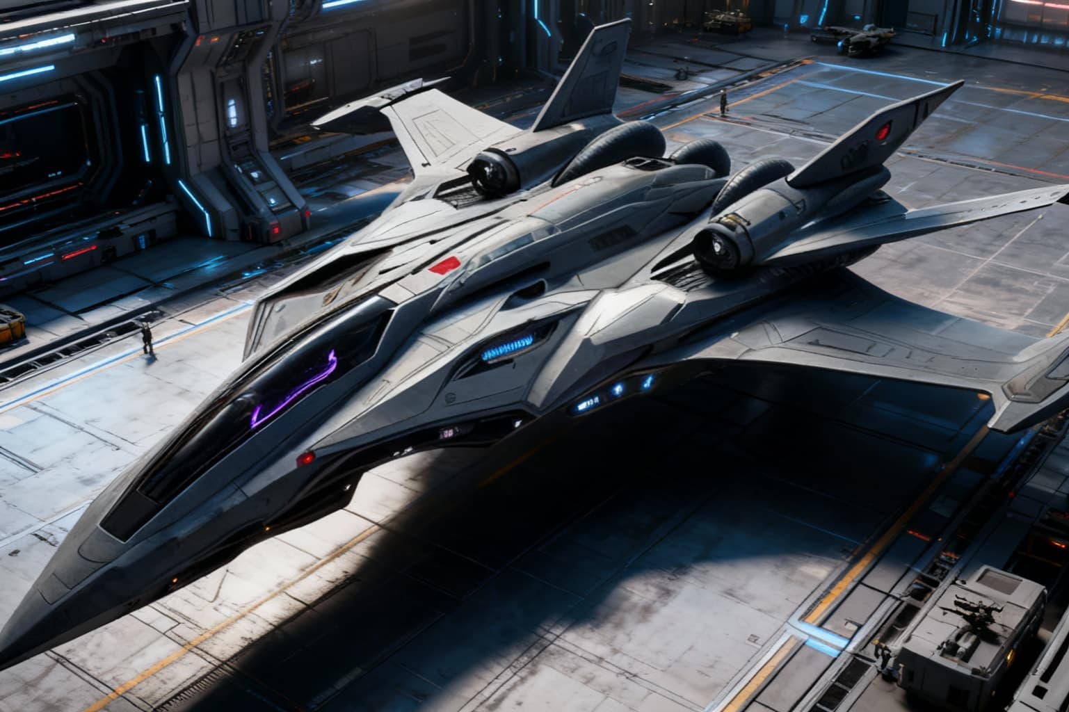 AI generated: Create the basic Sci-Fi star fighter in Unreal Engine 5, Ultra-realistic, intelligent. Do not write ...
