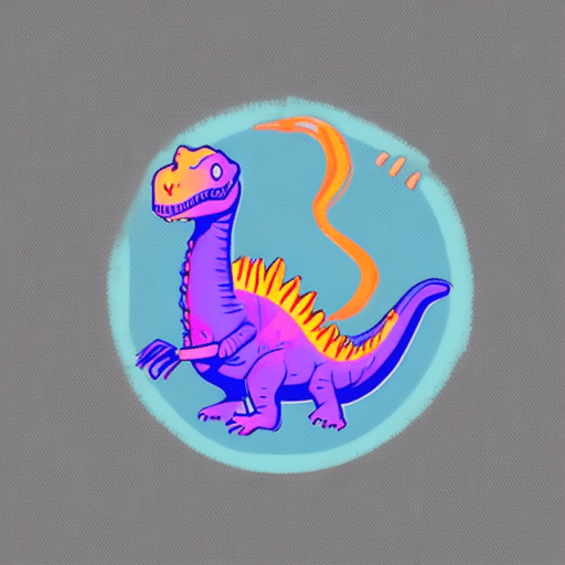 AI generated: generates a logo for a vape company, its colors are Blue, lilac, and orange. Must have orange animat...