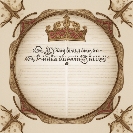 AI generated: create a birthday card, with Latin text. A card created in the Middle Ages with medieval decorations...
