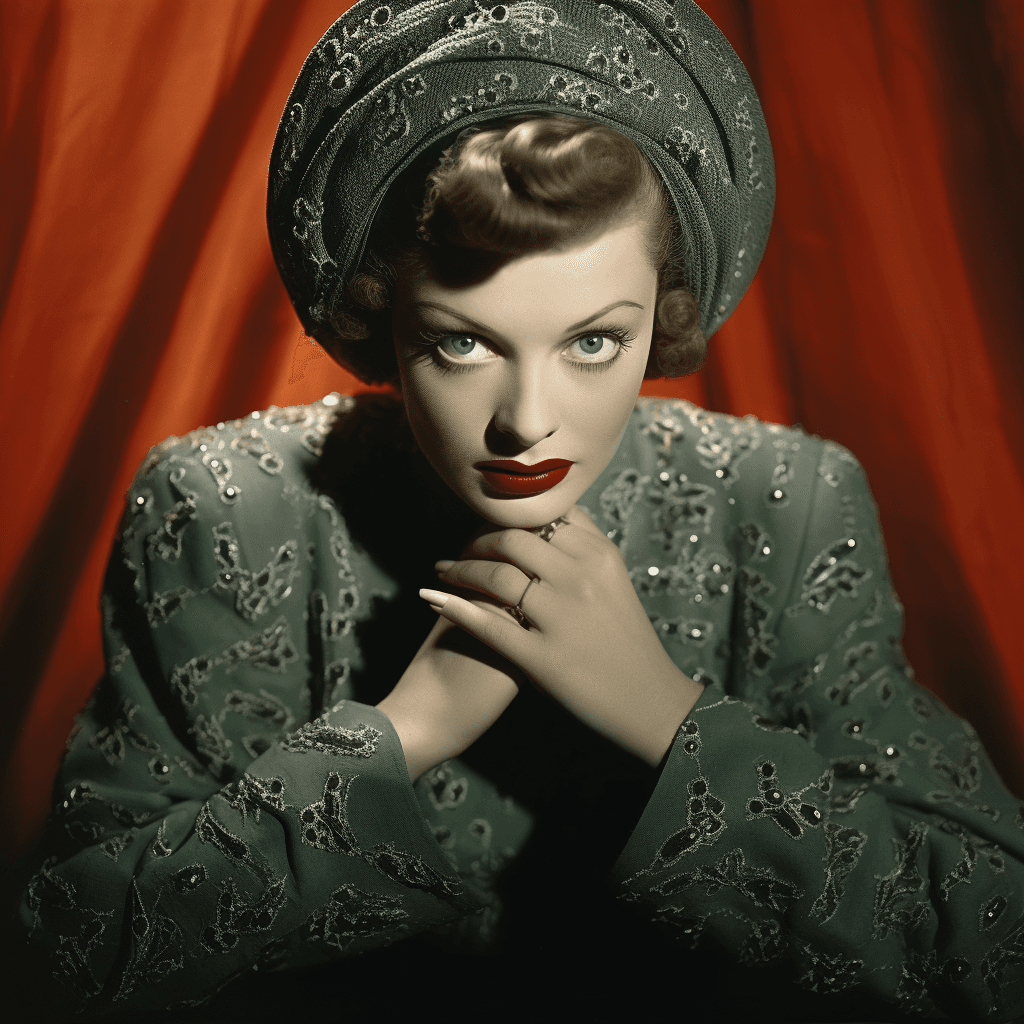 AI generated: Ultra-Wide Angle - Pull the camera very far back from subject, vogue, high fashion, 1944, hollywood,...