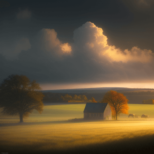 AI generated: A country scene. the most beautiful image in the world, vivid, beautiful, trending on Artstation, 8K...