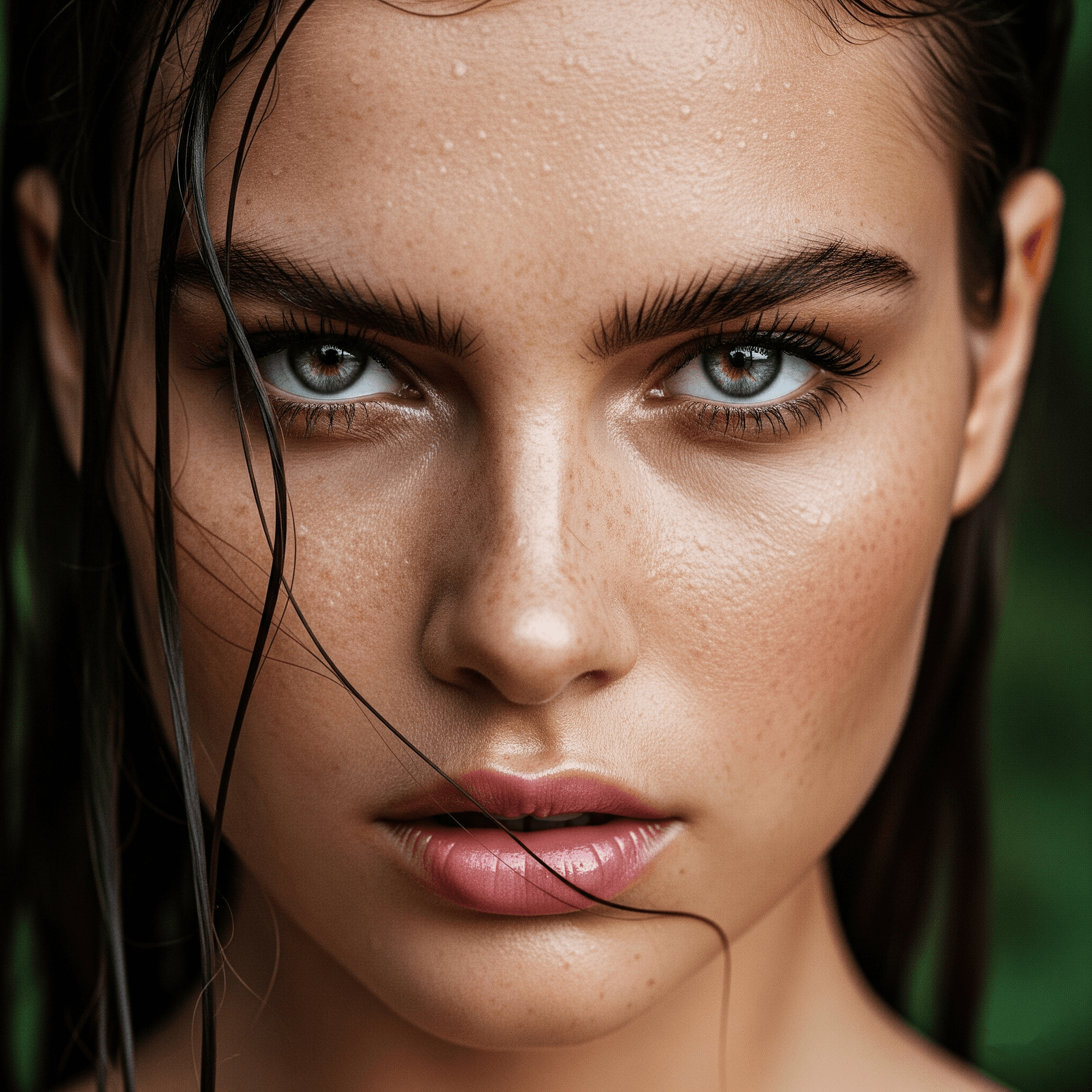 AI generated: {
  "subject": {
    "type": "female model",
    "expression": " bold lips",
    "eyes": {
    ...