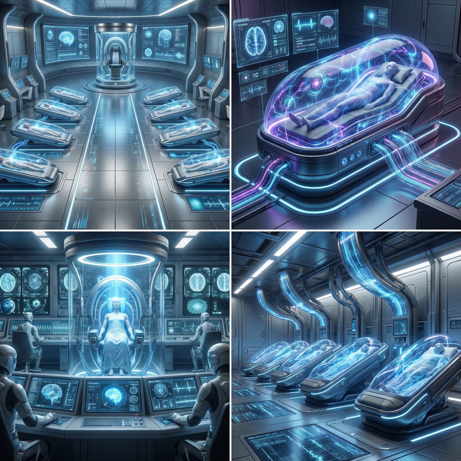 AI generated: Blend and tune the reference images and create other angles of view of the Consciousness extraction ...