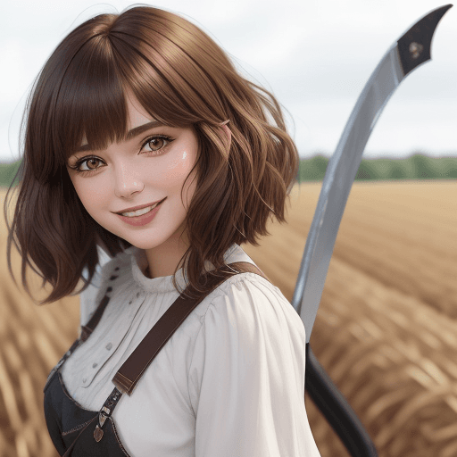 AI generated: (Masterpiece, best quality), bust up view,  close-up,Fringe bangs with long layers haircut, 25 year ...