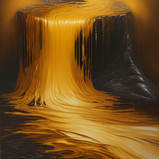 AI generated: Golden flow, oil paint, dense ness, fill whole background