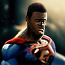 AI generated: Kevin Hart in superman costume, ((Impressive)), ((Unforgettable)), ((Mind-blowing)), ((Vibrant)), ((...